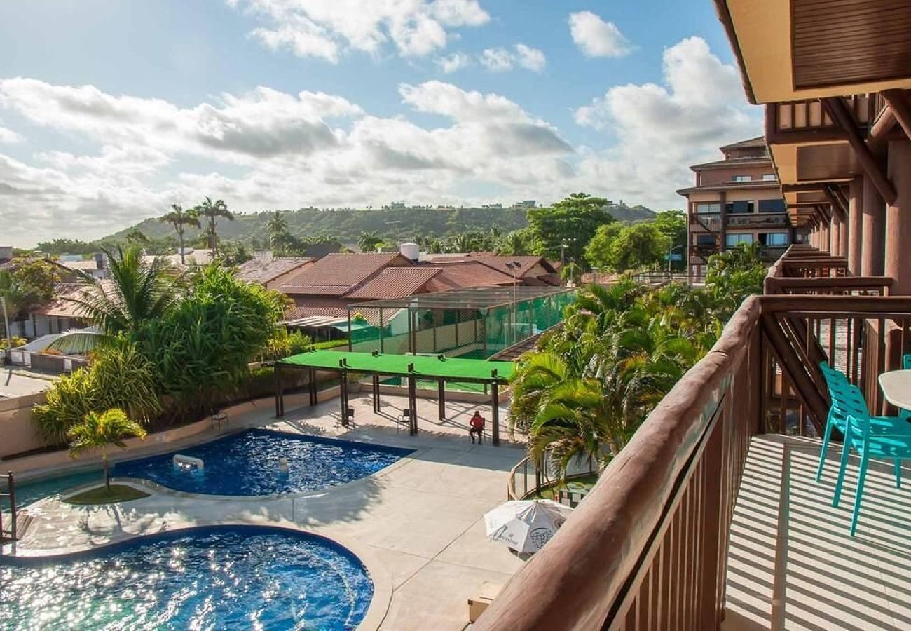 Apartamento en Barra de São Miguel - Barra Bali Pie en la arena con vista al mar 