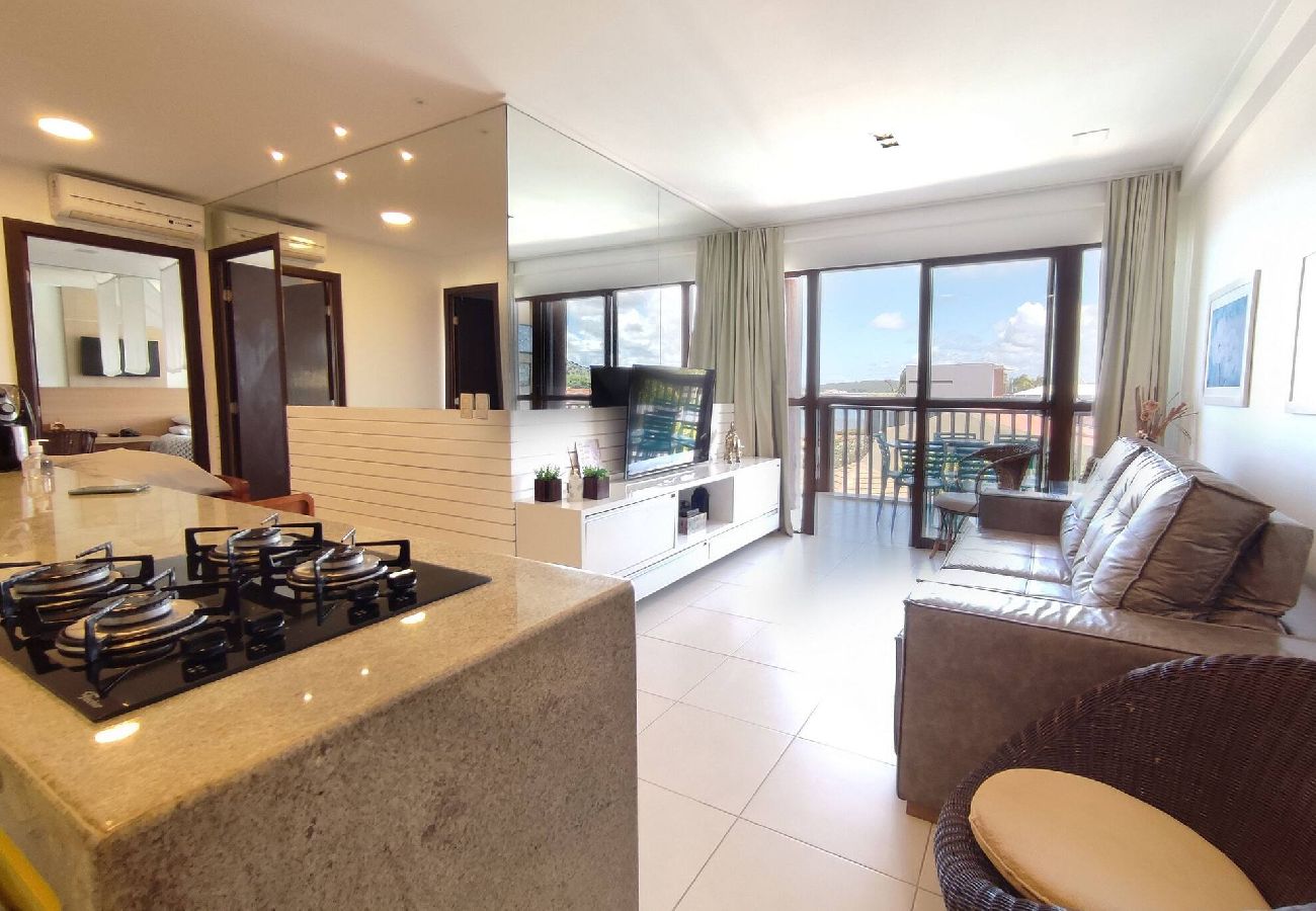 Apartamento en Barra de São Miguel - Barra Bali Pie en la arena con vista al mar 