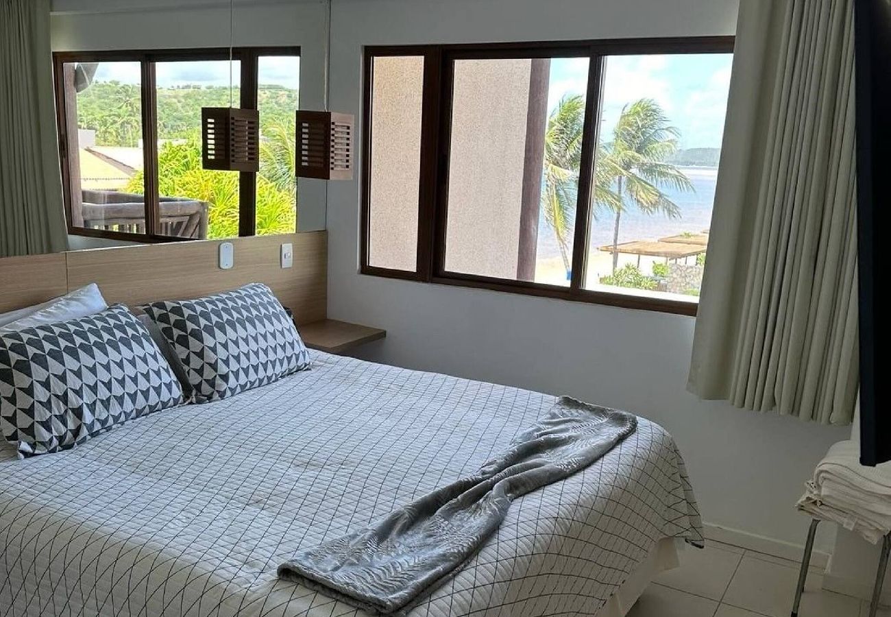 Apartamento en Barra de São Miguel - Barra Bali Pie en la arena con vista al mar 