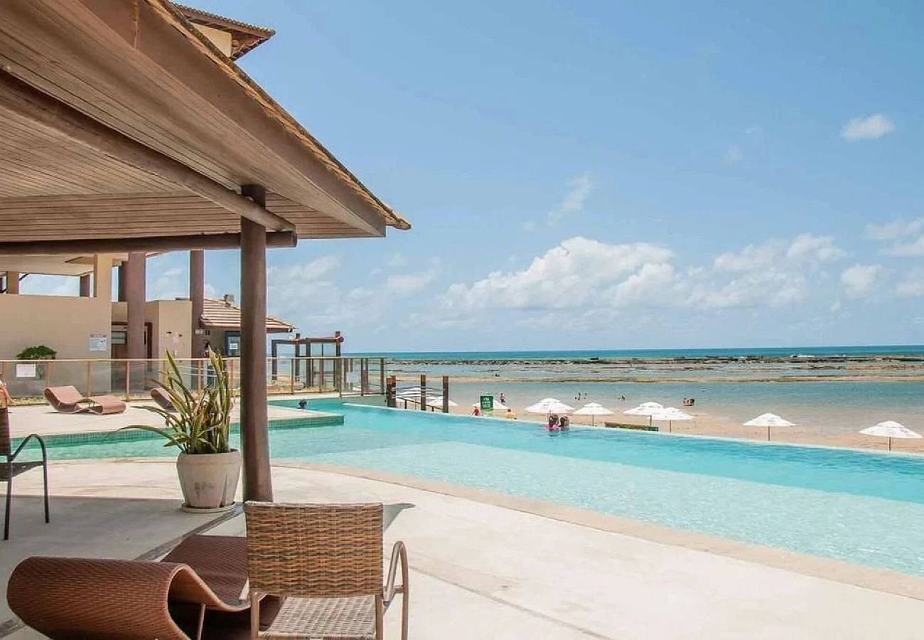 Apartamento en Barra de São Miguel - Barra Bali - Condominio Pé na Areia Vista al Mar 