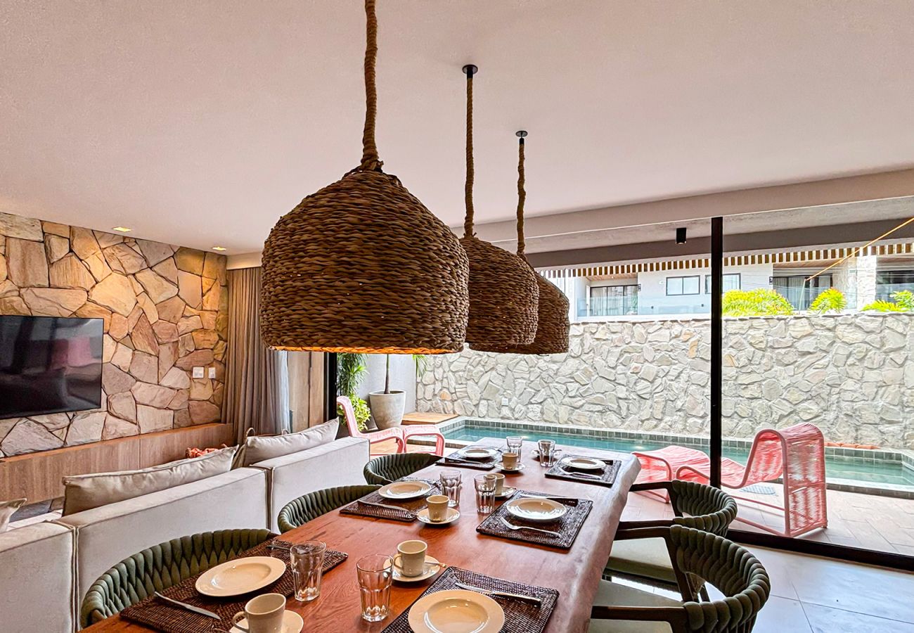 Casa en Porto de Pedras - Casa 3 Suites Piscina y Jacuzzi  para hasta 9 personas