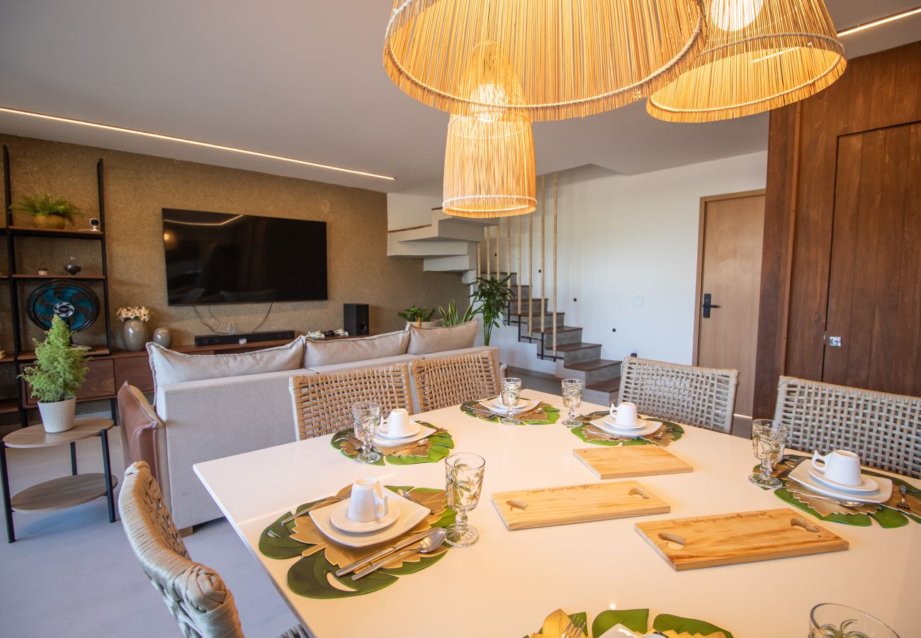 Casa en Porto de Pedras - Tríplex de 3 suites con piscina e hidromasaje para hasta 12 personas