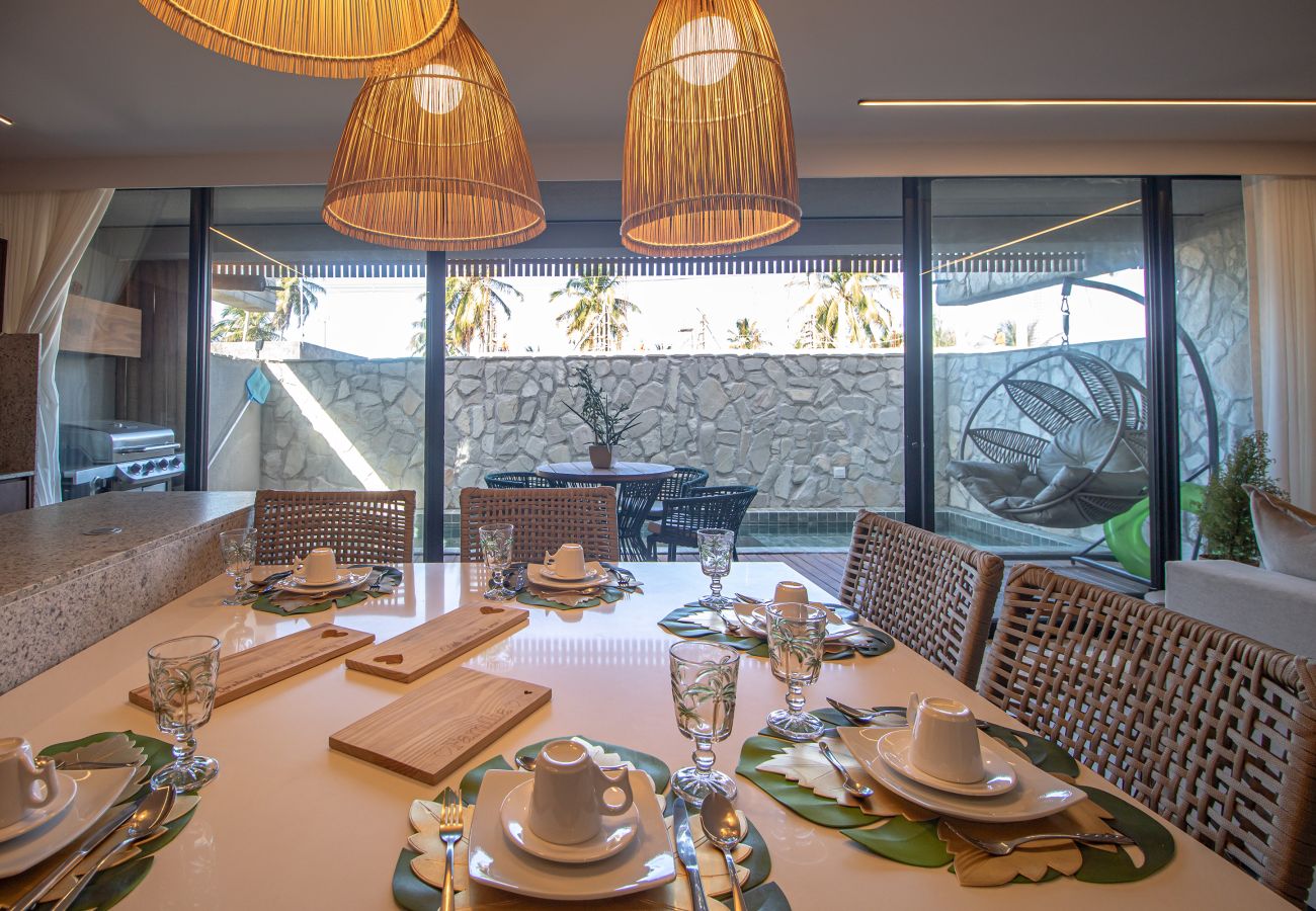 Casa en Porto de Pedras - Tríplex de 3 suites con piscina e hidromasaje para hasta 12 personas