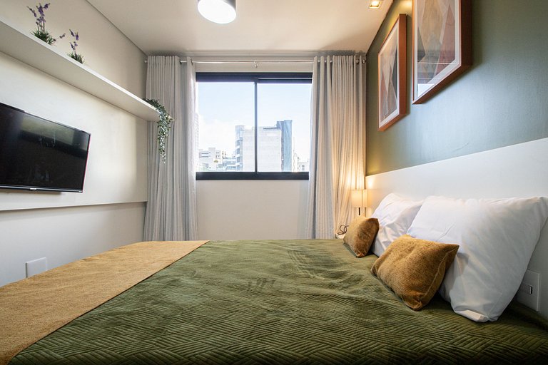 Apartamento com Varanda e Vista Mar 3min da praia