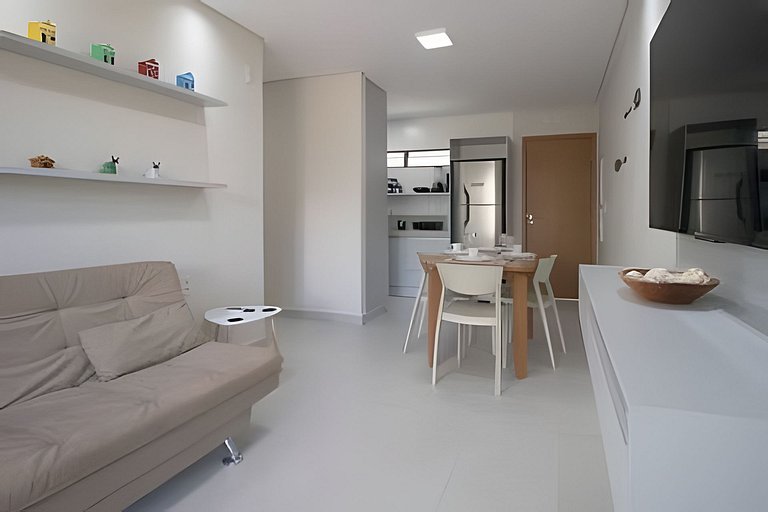 Apartamento Pé na Areia en Resort con piscina priv