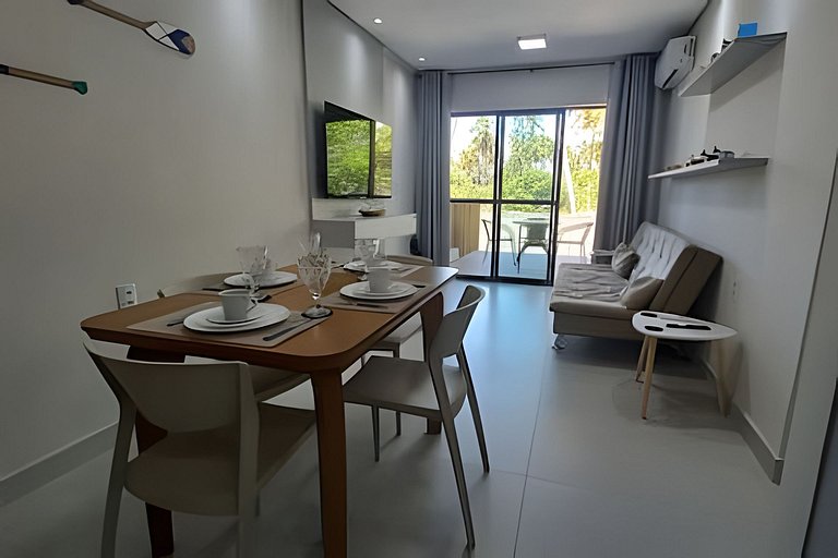 Apartamento a pie de playa en resort con piscina privada por