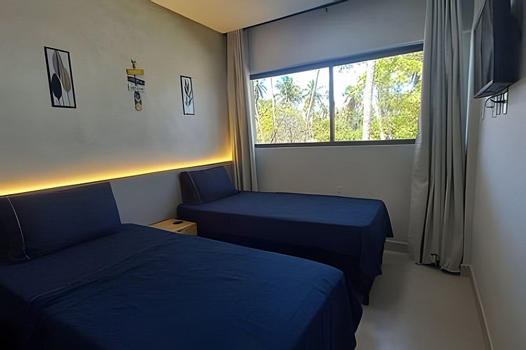 Apartamento a pie de playa en resort con piscina privada por