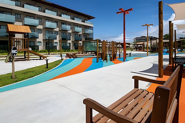 Apartamento Pé na Areia en Resort con piscina priv