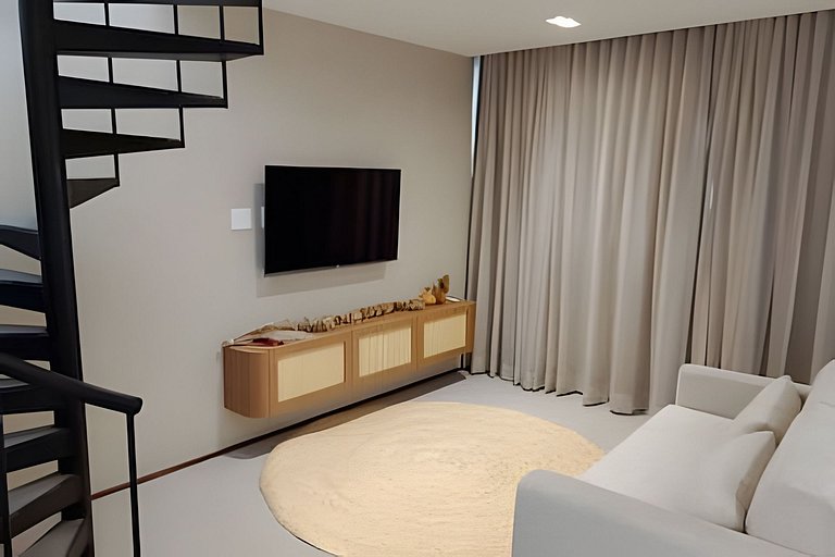 Duplex em Condomínio à 150m da praia para 06 pesso