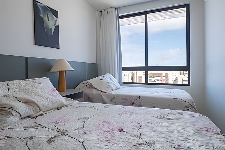 Apartamento com Vista 3min da praia