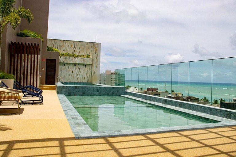Apto 6 Pessoas 200m da praia e Piscina Vista Mar