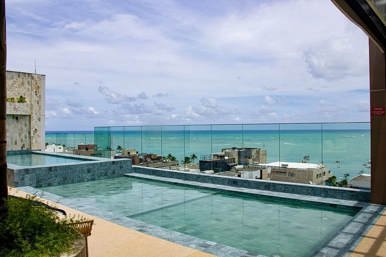Apto para 6 personas a 200 m de la playa y piscina con vista