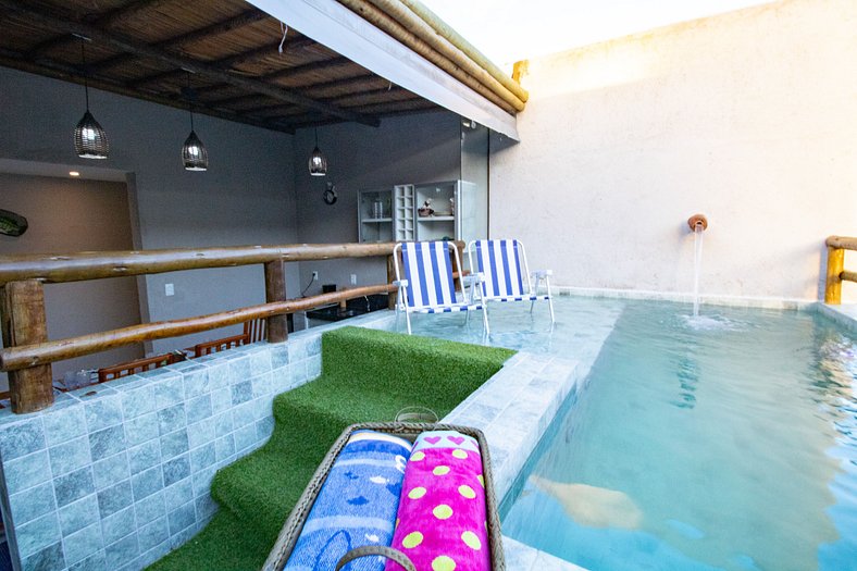 Triplex House with Private Pool at 250m from Praia do Patach